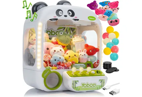 Deluxe Greifautomat für Kinder – Nostalgischer Spielautomat mit 10 Mini Kuscheltieren