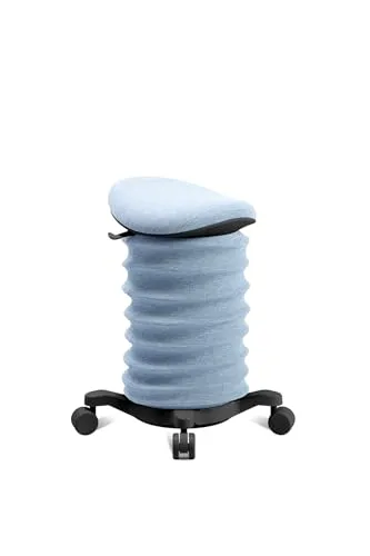 TOPSTAR Sitness 4D - Ergonomischer Bürohocker mit Rollen, schwarz-blau - Bürohocker mit patentierter 4D-Technologie für dynamisches Sitzen und Rückenentlastung. Höhenverstellbar und ideal für Büro und Home-Office.