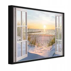 Wallarena 3D-Effekt Leinwandbild, 100x70 cm, Mehrfarbig in beige von Wallarena