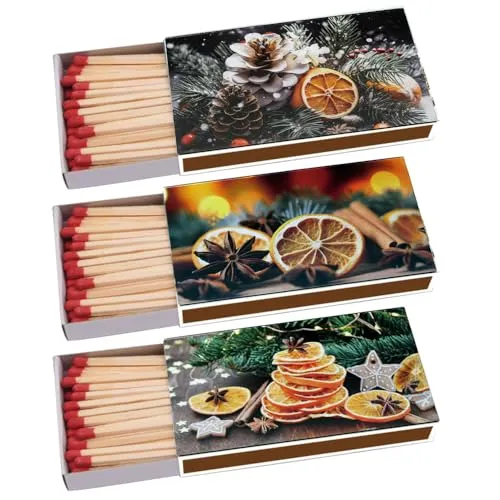 Kaminhölzer (3 Packungen à 45 STK) ca 100mm lang Kaminstreichholz Streichhölzer Kaminanzünder Zündhölzer Zigarre Pfeife Kamin Grill Kerze Lange Brenndauer (Festtage) 135