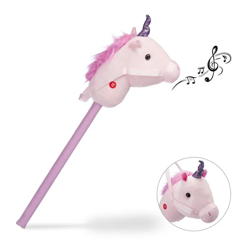 Steckenpferd einhorn Stockpferd Spielpferd Einhornpferd 74 cm rosa Steckenpferd