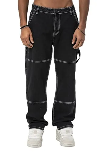 Redbridge Cargo Jeans Weit Geschnitten in Schwarz W32-L34 - Moderne Cargo-Jeans aus robuster Baumwolle mit zahlreichen Taschen für Funktionalität und Style – ideal für trendbewusste Männer.
