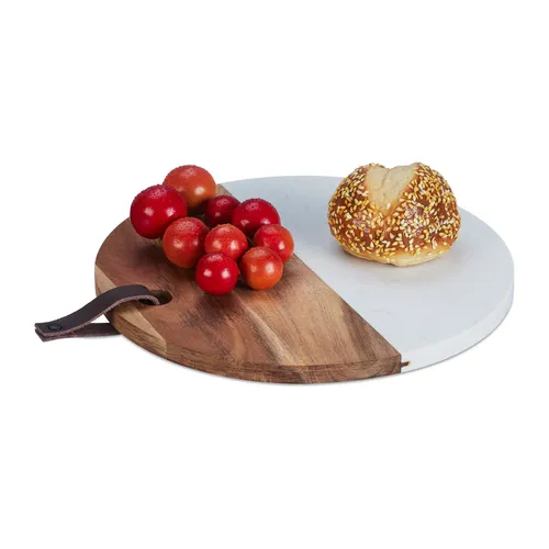 Schneidebrett Küchenbrett Frühstücksbrett Servierplatte rund 1 kg robust