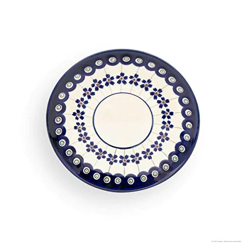 Bunzlauer keramik Untertasse Untersetzer für Kaffeebecher und Teetasse Ø 16,0 cm, H 1,80 cm – Stellfläche Ø 6,20 cm (Dekor 166a)