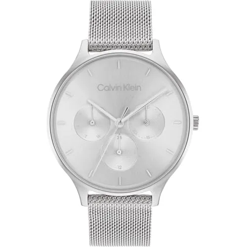Calvin Klein 25200104 Quarzuhr Damenuhr Armbanduhr Wasserdicht 38 mm silber