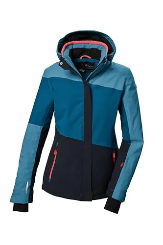 KILLTEC Damen Funktionsjacke KSW 67 WMN SKI JCKT - Wasserdichte Skijacke mit atmungsaktiver Funktion, dynamischem Colourblock Design und praktischen Taschen für optimalen Komfort auf der Piste.