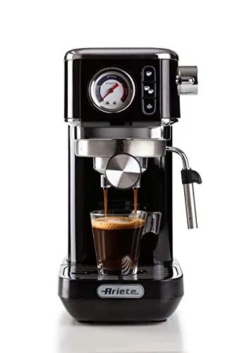 Ariete 1381 Kaffeemaschine - Siebträgermaschinen mit 15 bar Druck für perfekten Kaffee und integrierter Maxi-Cappuccino-Vorrichtung für cremigen Genuss. Kompaktes Design passt in jede Küche.