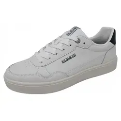 Napapijri Bark Sneaker Weiß - Größe 46 - Stylische Herren Sneaker in Weiß und Schwarz, aus hochwertigem Leder. Ideal für den Alltag, mit flachem Absatz und Schnürverschluss für optimalen Tragekomfort.