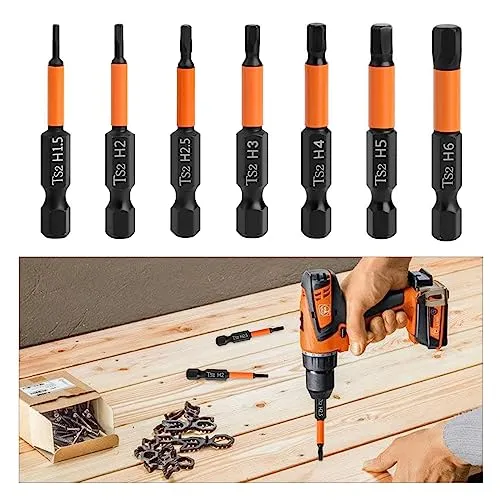 Teiliges 50mm Hex Schraubendreher Bits Set, 1/4 Zoll Magnetischer Kreuzschlitz Pozidriv Schrauber Bit S2 Stahl Schlagschrauber Bohrer, Hexagon Head Schraubendreher Bit Set (H1.5-H6) 7