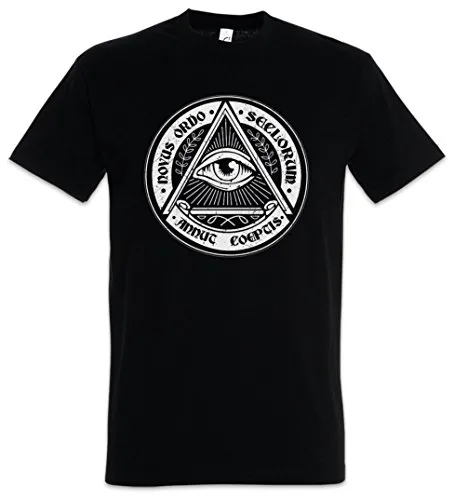 Urban Backwoods Illuminati Eye Herren T-Shirt Schwarz Größe 5XL