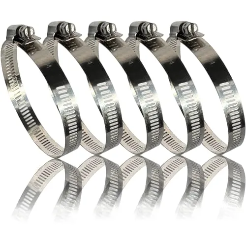 Schlauchschellen Edelstahl | 21-44mm [5 Stück] Profi 304 Qualität | Schlauchklemme | Schlauchschellen geeignet für die Waschmaschine oder als Gartenschlauch Schellen & Pool Schlauchschellen