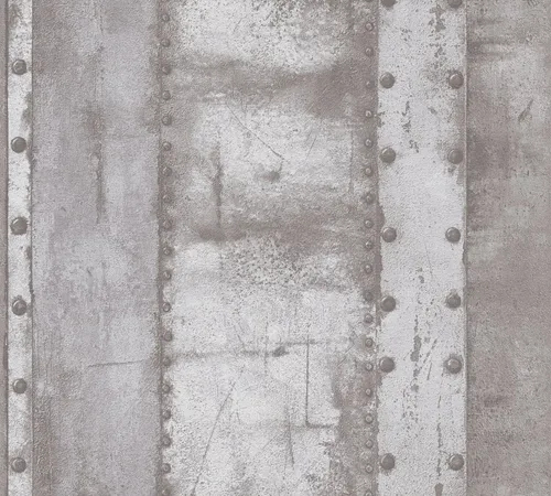 living walls Vliestapete Industrial, graue Vintage Metalloptik