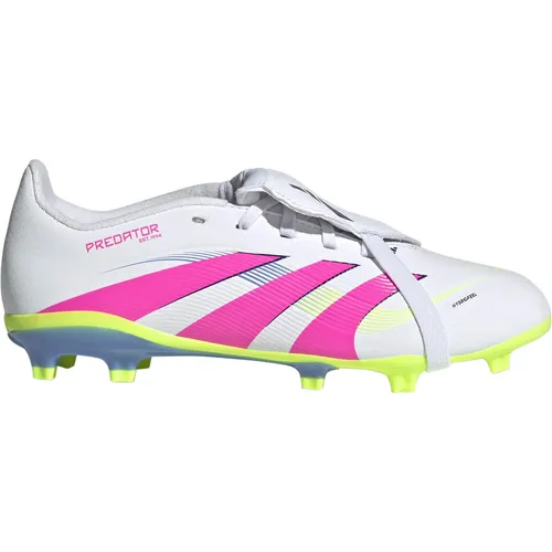 Adidas PREDATOR LEAGUE FT FG Kinder - Weiß, Fußballschuh mit optimaler Ballkontrolle - Fußballschuhe für Kinder mit Hybridfeel Obermaterial und griffigen Strikescale Gummilamellen für überragende Ballkontrolle. Hergestellt aus mindestens 20 % recycelten Materialien.