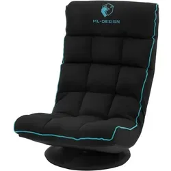 Ml-design Gaming Bodenstuhl Schwarz-türkis, Ergonomischer & Verstellbarer Sessel - Ergonomischer Gaming Bodenstuhl mit 360° Drehfunktion und 5-fach verstellbarer Rückenlehne. Ideal für Gaming und Entspannung. Klappbar für platzsparende Aufbewahrung und sofort einsatzbereit.
