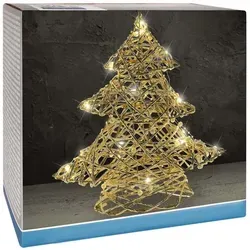 Weihnachtsdeko LED 40 cm - Goldenes Ornament - Christbaum- & Feiertagsschmuck, stilvolles goldenes Ornament aus Kunststoff, ideal für eine festliche Atmosphäre zu Weihnachten.