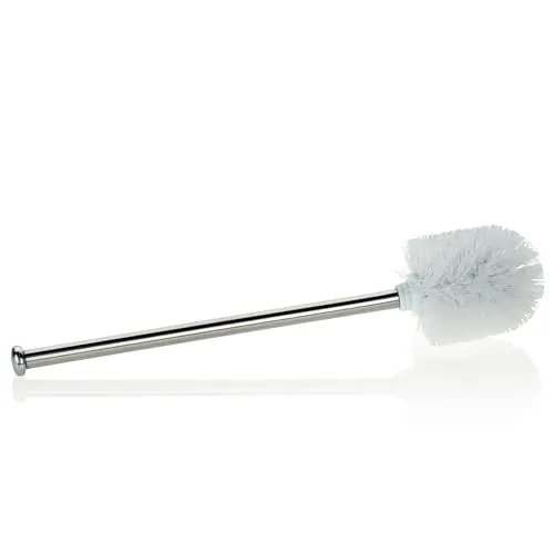 kela Klobürste mit Edelstahlgriff 35,5 cm PULCRO, Toilettenbürste für Bürstenhalter mit 7,5 cm, Edelstahl 18/10 glänzend, weiß