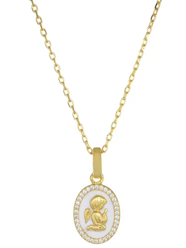 AMEN CLANSMGB Damen Collier Engel Sacrum Sterling-Silber 925 weiß 45 cm