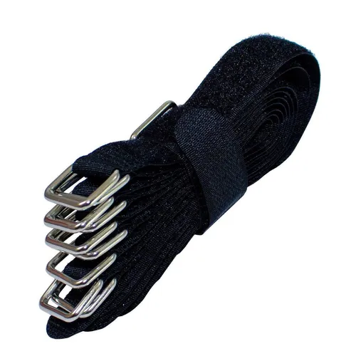 10x Klett Kabelbinder 200 x 20mm Schwarz gekreuzt Wiederverwendbar Klettbinder