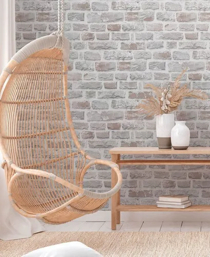 A.S. Création Vliestapete Stein Wand 3D-Optik Mauer Naturstein Grau Weiß 38637-1 Natural Living