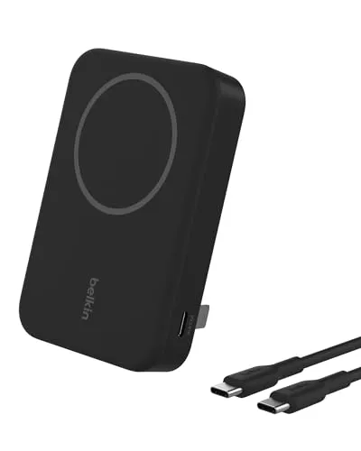 Belkin BoostCharge Pro kabellose Powerbank 10.000 mAh - Qi2, MagSafe-kompatibel, integrierter Ständer und bis zu 15 W schnelles Laden für iPhone 16