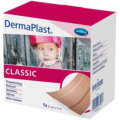 Dermaplast Classic Pflaster 6 cmx5 m - Pflaster für empfindliche Haut, besonders hautfreundlich und atmungsaktiv, ideal für die sanfte Wundversorgung.