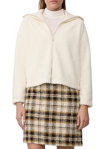 s.Oliver Leichte Teddyplüsch-Jacke mit Strickkragen