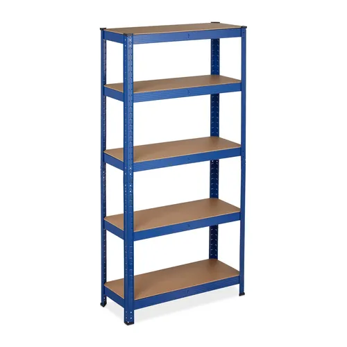 Schwerlastregal Werkstattregal Garagenregal 5 Böden Blau - Regalsysteme mit robustem Stahl, bietet hohe Tragfähigkeit und idealen Stauraum für Werkstatt und Garage.