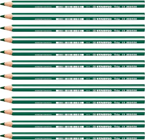 STABILO - Dreikant-Buntstift - Trio dick - 12er Pack - grün