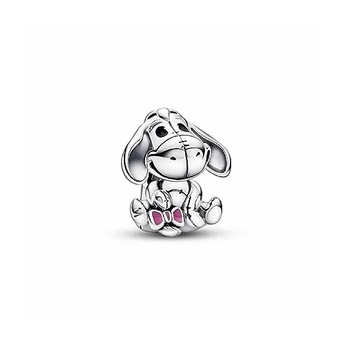 PANDORA Disney Winnie Puuh I-Ah Charm - Bead Charm aus Sterling Silber und Emaille, zeigt den fröhlichen I-Ah und symbolisiert Freundschaft – perfekt für PANDORA Moments Armbänder.