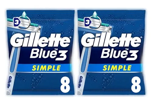 Gillette Blue 3 Simple Einwegrasierer Männer, 8 Stück, Blau