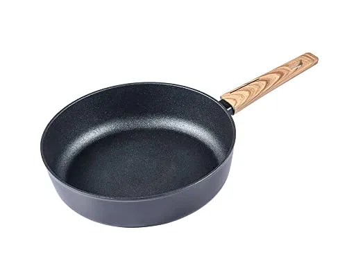 Schäfer Maple Wood Schmorpfanne 28 cm - Schmorpfanne mit hitzeabweisendem Soft-Griff, ideal für alle Herdarten. Hoher Rand von 8 cm für mehr Kochvolumen und raue Antihaftbeschichtung für müheloses Braten.