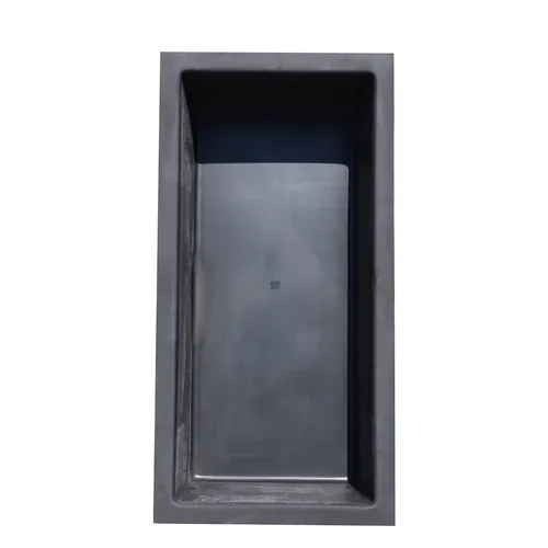 GFK Rechteckbecken Schwarz 140 x 70 x 35 cm - Teichbecken aus GFK mit 250 Litern Volumen, ideal für einfache Installation und langlebige Nutzung im Garten.