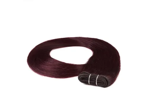 hair2heart Echthaar-Extension Glatte Echthaartresse #55/66 Hellbraun Violett 40cm