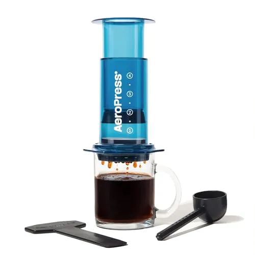 AeroPress Clear Blaue Kaffeepresse – 3-in-1 Kaffeemaschine