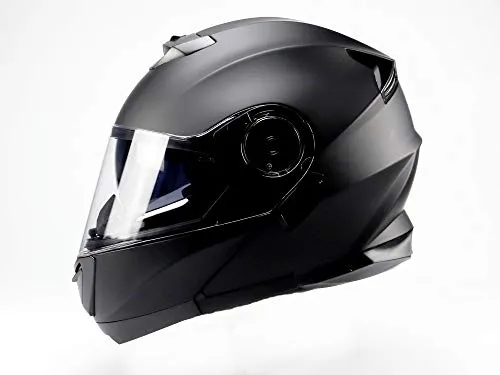 BNO Flip-2 Klapphelm Modular Helm (L, Matt Schwarz) - Modularer Klapphelm für Motorradfahrer, mit innovativem Belüftungssystem und herausnehmbarem Innenfutter für einfache Reinigung. Leicht und komfortabel, ideal für lange Fahrten.