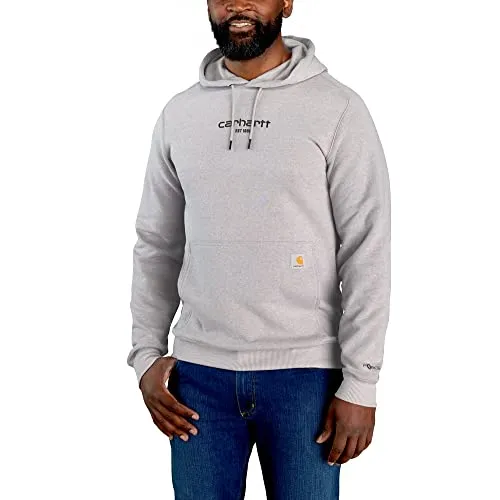 Carhartt LIGHTWEIGHT LOGO GRAPHIC SWEATSHIRT 105569 - asphalt heather - M - Herren-Sweatshirt mit antimikrobiellen Eigenschaften und FastDry® Technologie, die Feuchtigkeit ableitet und Gerüche bekämpft - perfekt für aktive Männer.