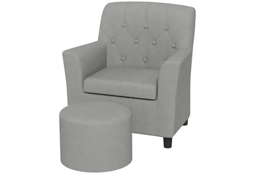 furnicato Kindersessel mit Hocker, Grau, Diamantmuster