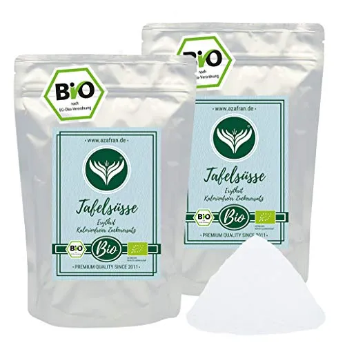 Azafran BIO Tafelsüße Erythrit - Veganer Zuckerersatz/Zucker Alternative 2kg