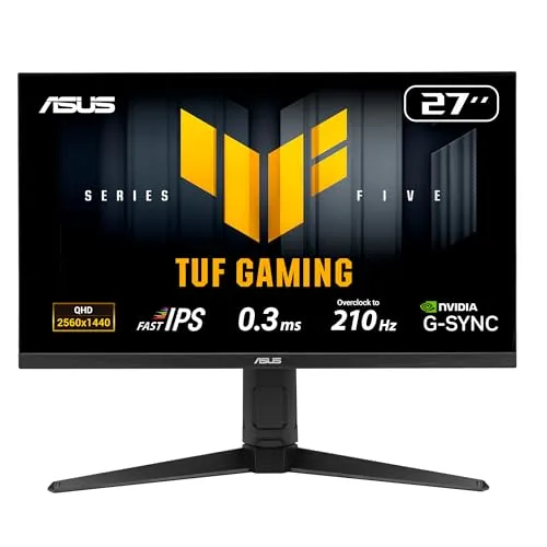 ASUS TUF Gaming VG27AQL5A - 27 Zoll WQHD Gaming Monitor - WQHD Monitor mit 27 Zoll und IPS-Technologie für gestochen scharfe Bilder und flüssiges Gaming-Erlebnis.