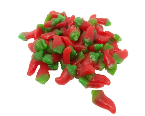 Fruchtgummi Bären & Co. Süßigkeit, Fruchtgummi Hot Pepper mit Chili und Erdbeeraroma mittelscharf 175g