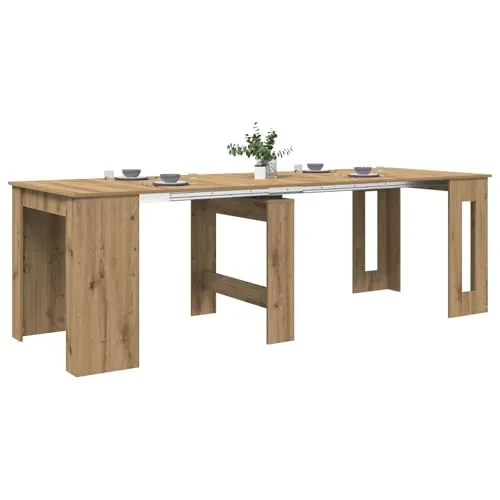 vidaXL Esstisch 240 x 85 x 75 cm - Ausziehbar in Artisan-Eiche - Moderner Esstisch aus Holzwerkstoff für Küche und Essbereich. Mit ausziehbarem Design für flexible Nutzung. Strapazierfähige, wasserabweisende Oberfläche sorgt für Langlebigkeit und einfache Pflege.