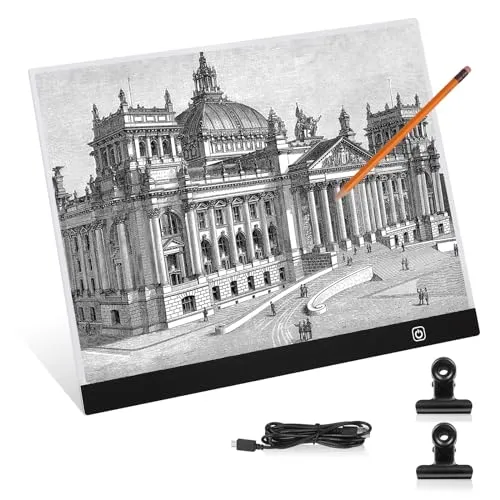 Lanvixo Leuchttisch A3 LED Lightbox, Leuchtplatte Ultra-dünne Light Box mit 3 Helligkeit Einstellbar, Lichtbox Light Pad für Diamant Painting Zeichnen Skizzieren Animation Röntgenbetrachtung