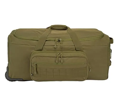 Brandit US Cooper Trolley - Robuste Ausrüstungstasche 140 L - Koffer mit 140 L Volumen, robustem 600D Polyester und Trolley-System. Ideal für Reisen und Outdoor-Aktivitäten, ausgestattet mit Molle-System und vielen Taschen.