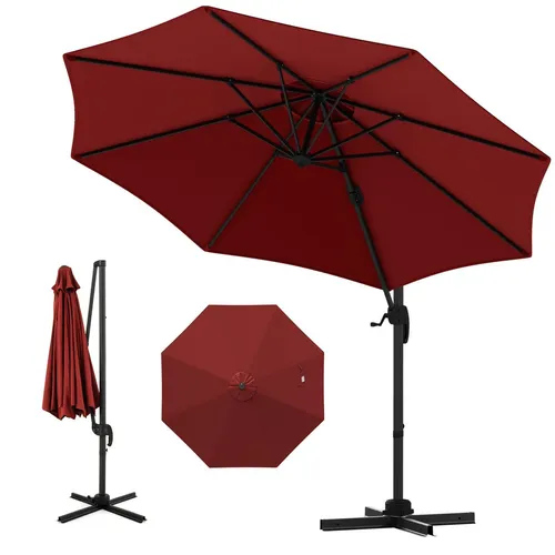 GOPLUS Sonnenschirm 300 x 300 cm – Flexibler Terrassenschirm mit Kurbel - Großer 300 x 300 cm Gartenschirm mit 360°-Drehfunktion und 5 Neigungswinkeln, ideal für entspannte Stunden im Freien. Stabiler und wasserfester Stoff sorgt für langanhaltenden Schutz.