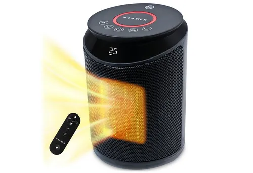 KLAMER Heizlüfter 2000 W: Energiesparender PTC Keramik Heizlüfter mit 3 Heizstufen - Heizlüfter mit Eco-Modus für energieeffiziente Wärme, 9 Std Timer und umfassenden Sicherheitsfunktionen wie Kippschutz und Überhitzungsschutz.