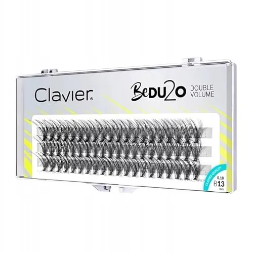 Clavier Künstliche Wimpern in Büscheln BeDu2o Double Volumen | Wimpern in einem Büschel | Verschiedene Längen von 8 bis 14 mm | Ultravolumen, für einen perfekten Look (13MM)