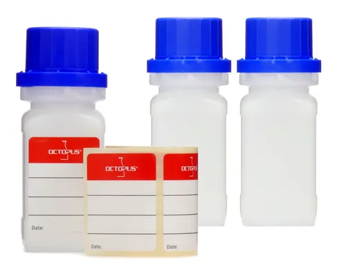 3x 50ml Weithalsflaschen, Laborflaschen, Vierkantflaschen, Chemikalienflaschen