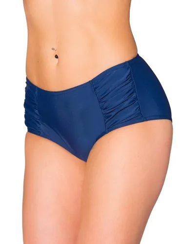 Aquarti Bikini-Hose Aquarti Damen Bikinihose Hotpants mit seitlichen Raffungen blau 36