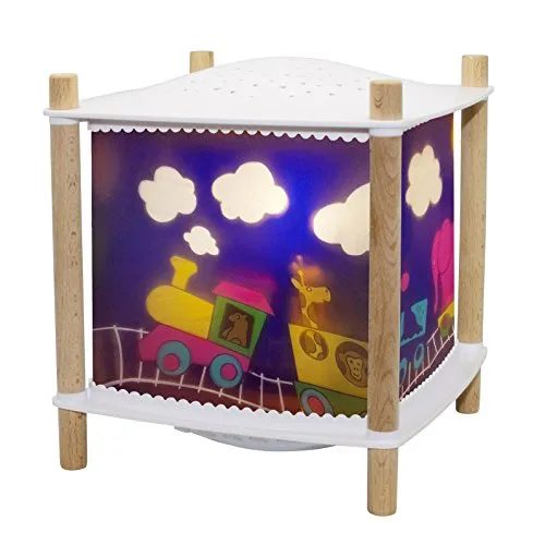 TROUSSELIER Magisches Nachtlicht mit Musik, Zug (2023) - Kinderlampe mit beruhigender Musik und sanftem Licht, ideal für eine entspannte Schlafumgebung und süße Träume.