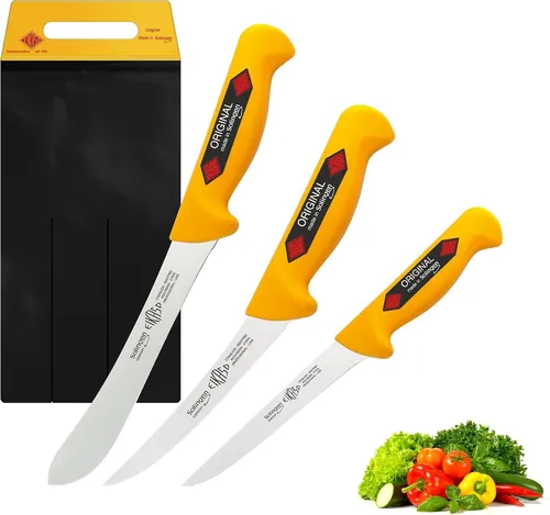 EIKASO Solingen Messerset 3 Teilig Schlachtermesser Set Metzgermesser